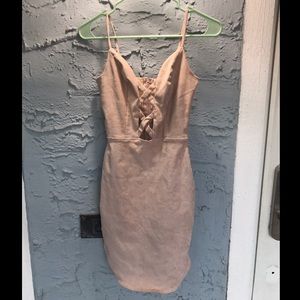 SOLD✨Rose Vegan Suede Dress